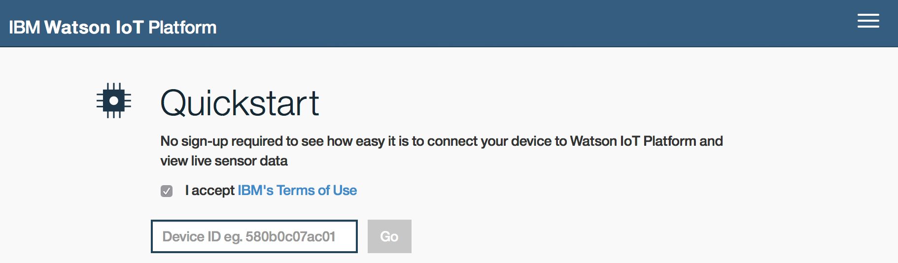 Watson IoT Platform Screenshot